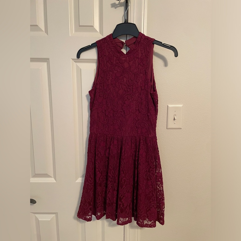 Burgundy lace dress size 16